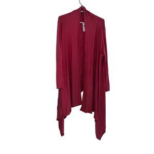 J•Jill Cardigan Womens Large apricot cardigan Open Front Asymmetrical Hem Rayon